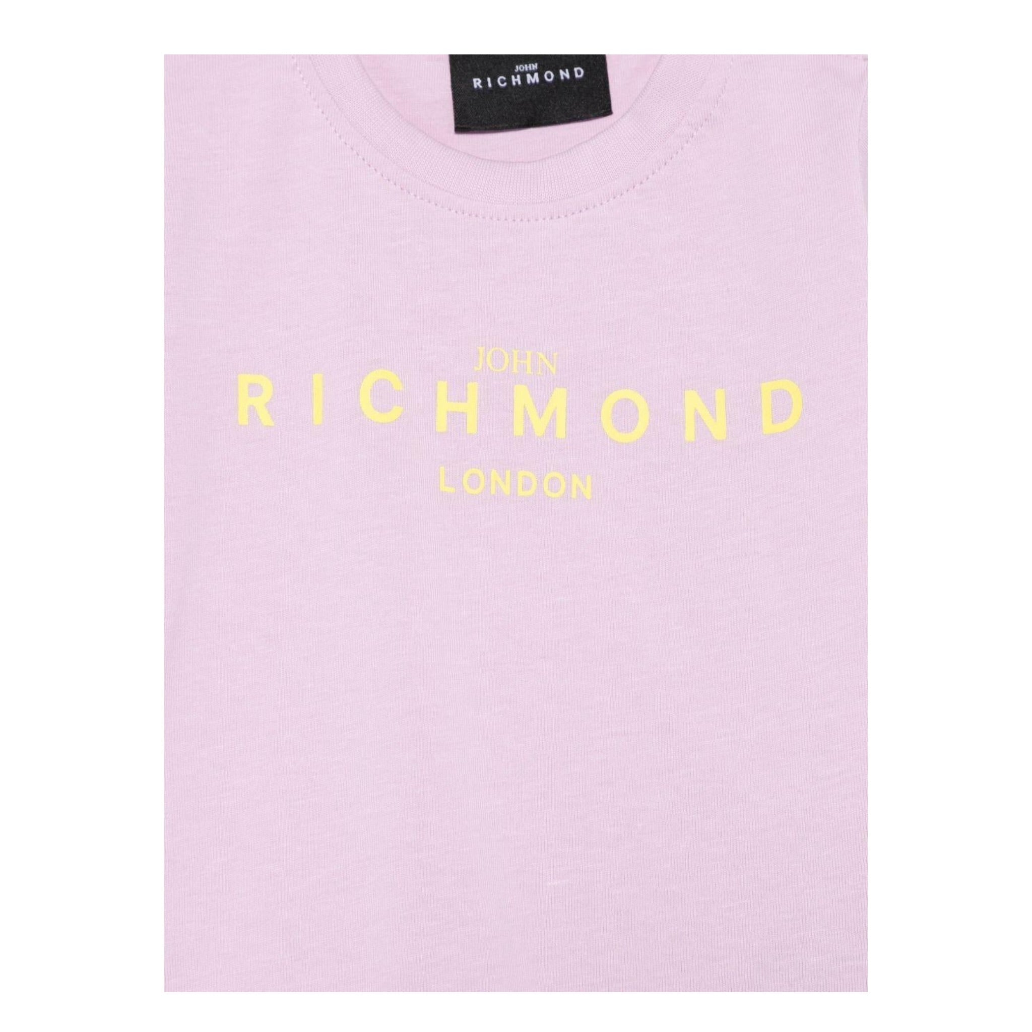 John Richmond T-Shirt Girocollo Tinta Unita con Stampa per Bambina RIP25002TSJXXX LILLA JOHN RICHMOND 