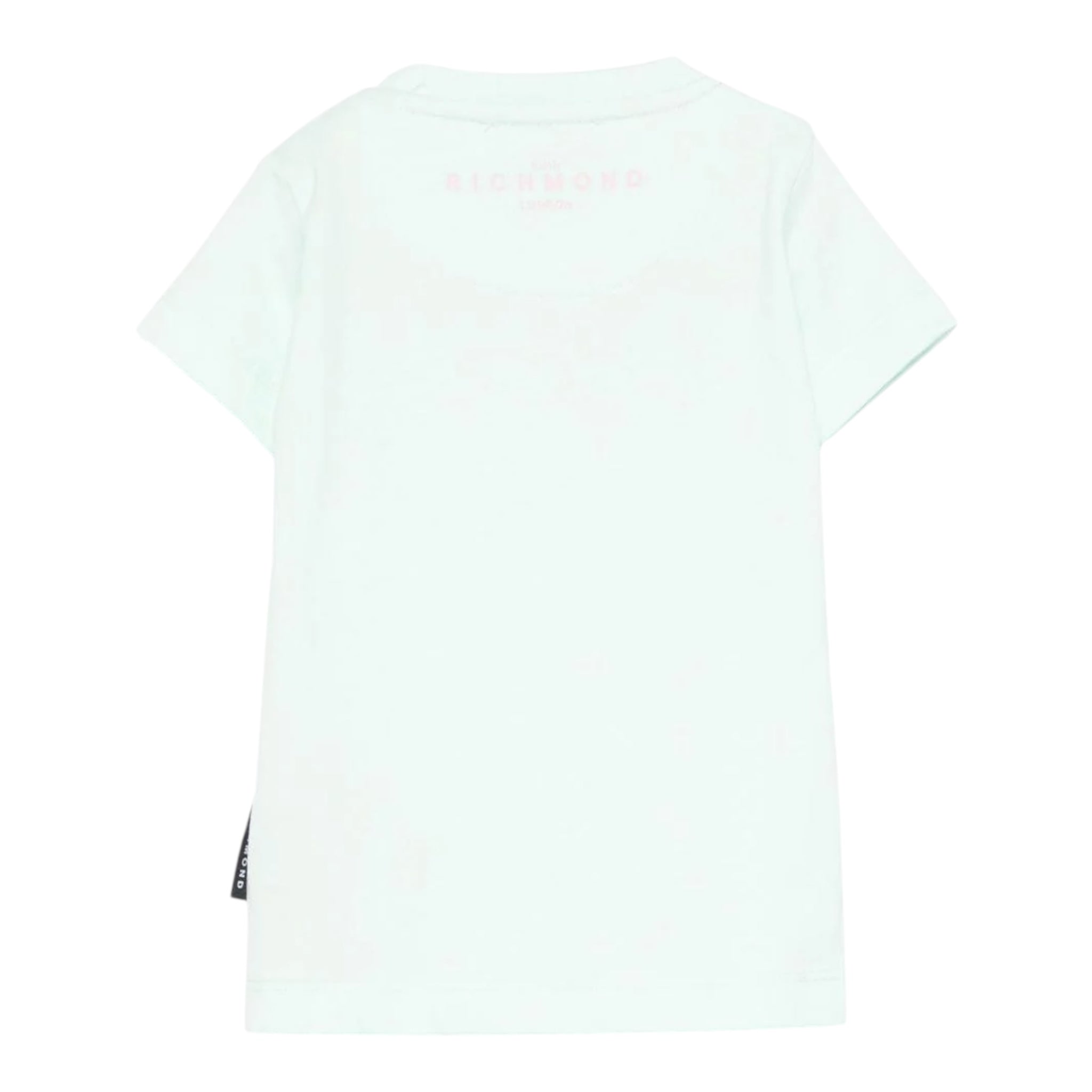 John Richmond T-Shirt Girocollo Tinta Unita con Stampa per Neonata RIP25002TSXXN VERDE ACQUA JOHN RICHMOND 
