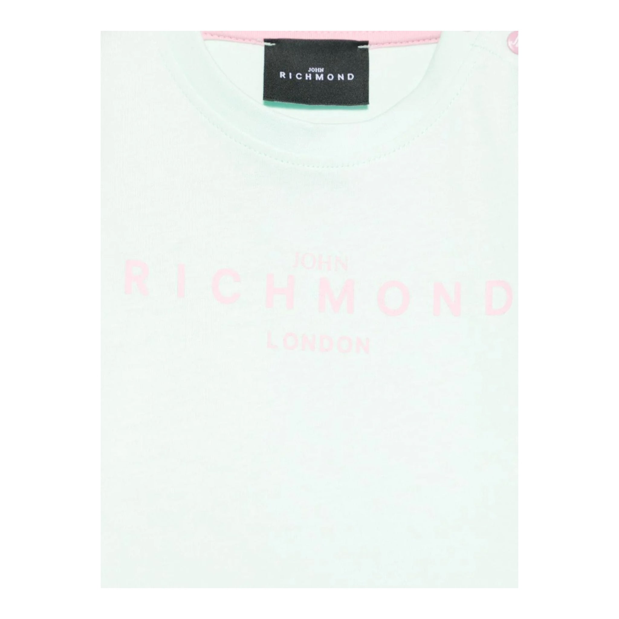 John Richmond T-Shirt Girocollo Tinta Unita con Stampa per Neonata RIP25002TSXXN VERDE ACQUA JOHN RICHMOND 
