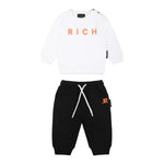 John Richmond Completo 2 Pezzi Felpa-Pantalone per Neonato RIP25013CFXX BIANCO/NERO JOHN RICHMOND 