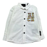 John Richmond Camicia Manica Lunga Tinta Unita con Logo per Neonato RIP25056CAN BIANCO JOHN RICHMOND 