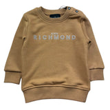 John Richmond Felpa Chiusa Girocollo Tinta Unita con Logo per Neonato RIP26001FE BEIGE JOHN RICHMOND 
