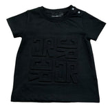 John Richmond T-Shirt Girocollo Tinta Unita con Logo per Neonato RIP26015TS NERO JOHN RICHMOND 