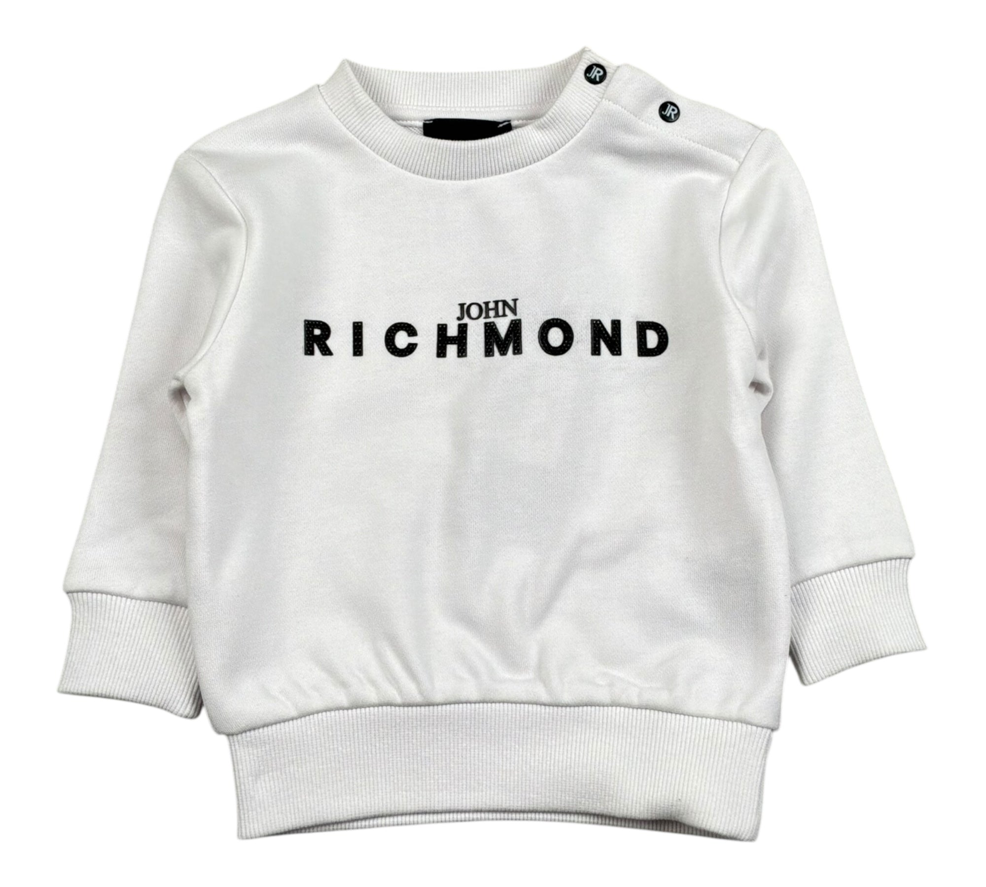 John Richmond Felpa Chiusa Girocollo Tinta Unita con Logo per Neonato RIP26036FE BIANCO JOHN RICHMOND 