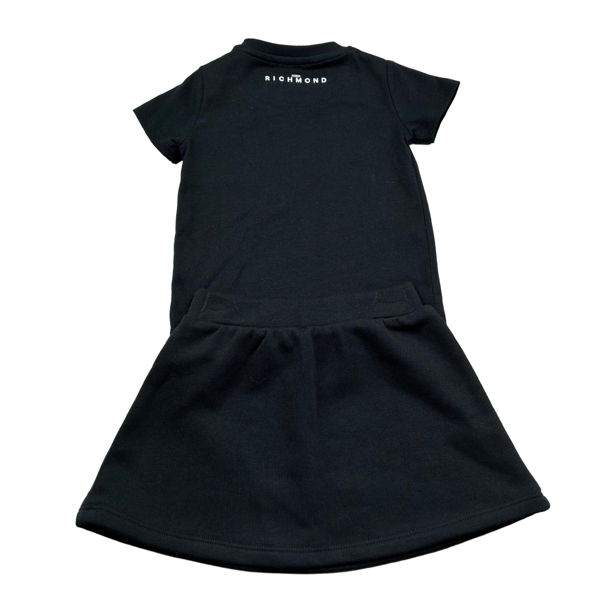 John Richmond Completo 2 Pezzi T-Shirt-Gonna Tinta Unita per Neonato RIP26043CJ NERO JOHN RICHMOND 