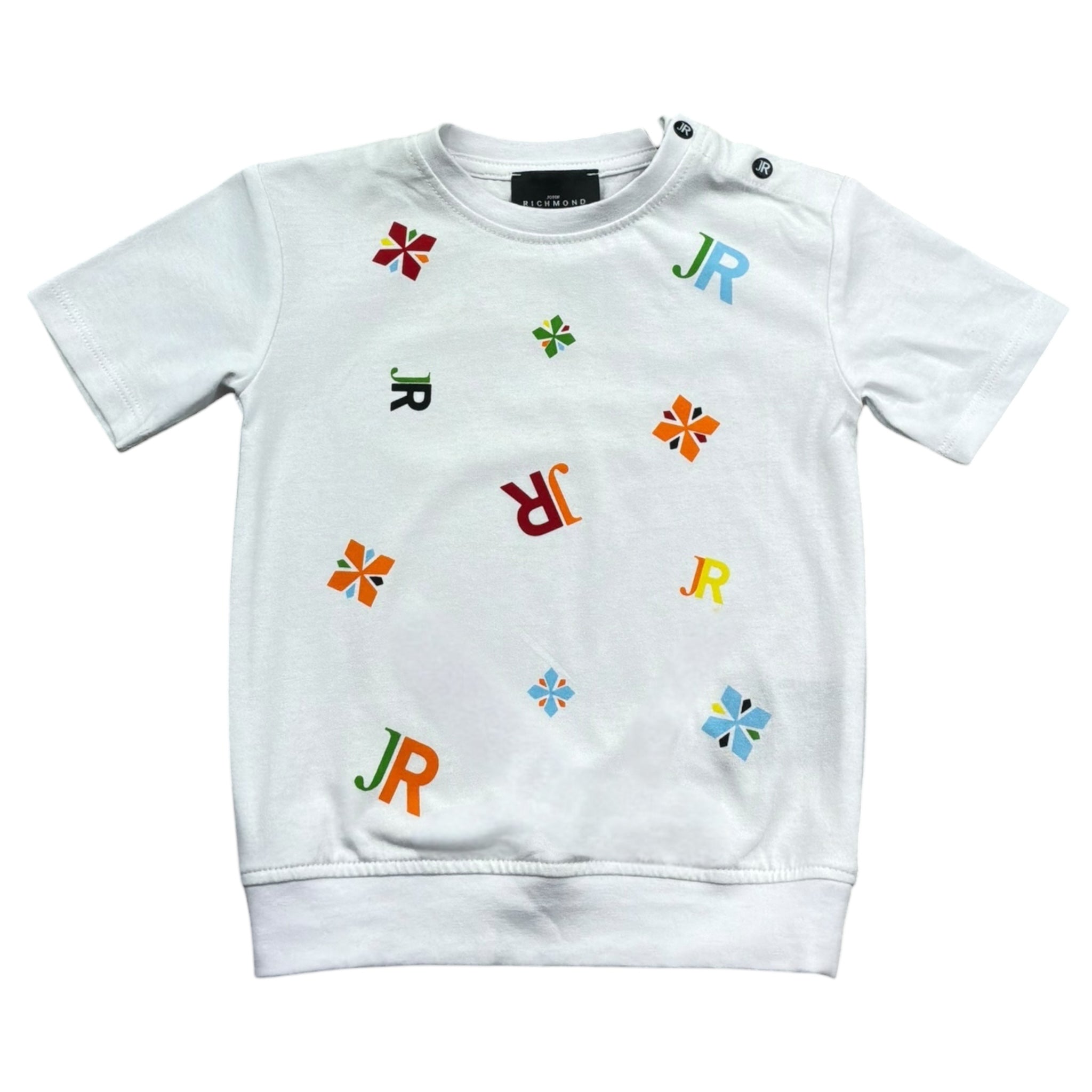 John Richmond Abito Mezza Manica Tinta Unita con Logo per Neonata RIP26100VE BIANCO JOHN RICHMOND 