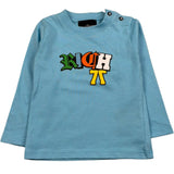 John Richmond Shirt Girocollo Tinta Unita con Logo per Neonato RIP26105TS AZZURRO JOHN RICHMOND 