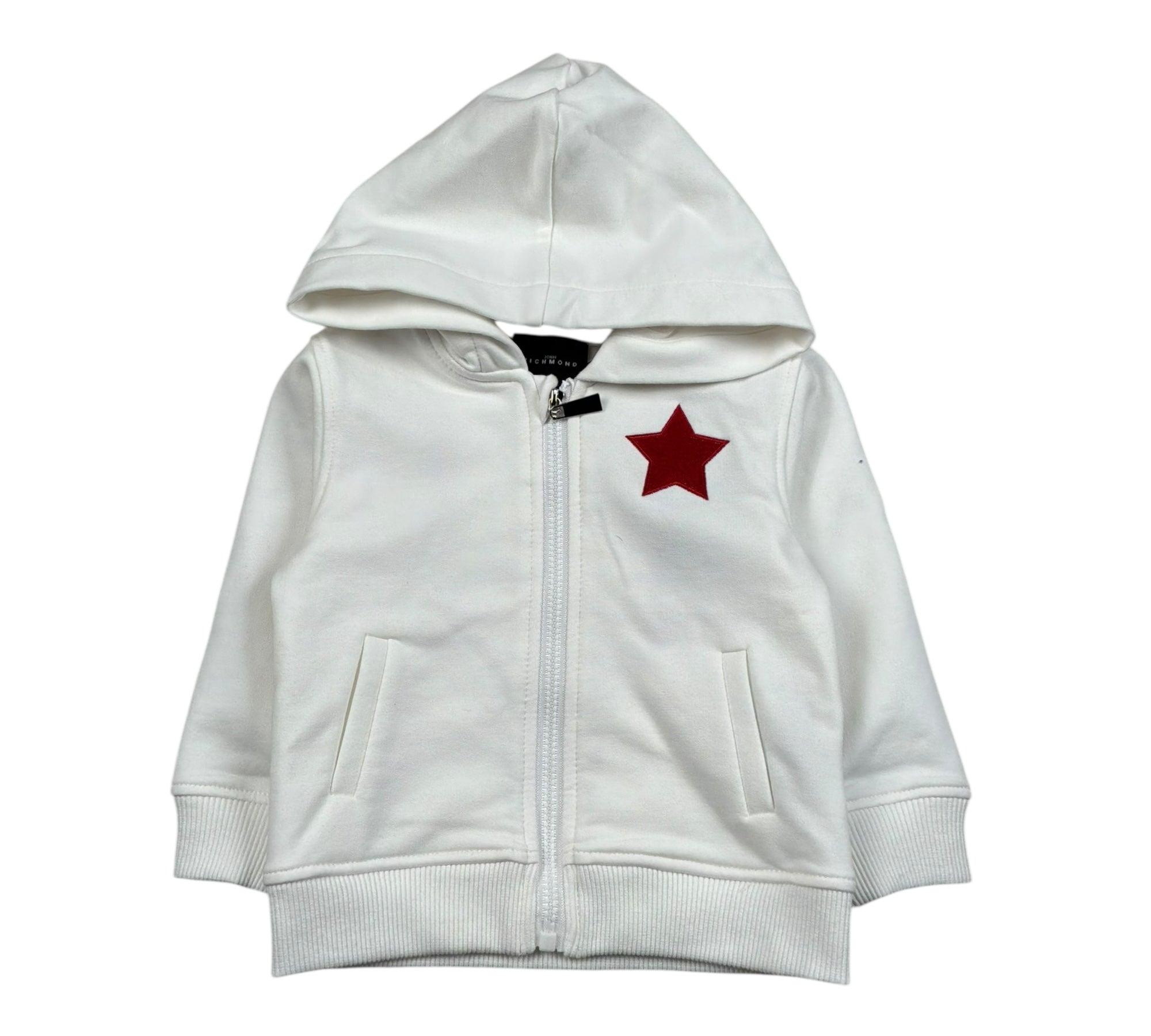 John Richmond Felpa con Zip E Cappuccio Tinta Unita per Neonata RIP26129FE BIANCO JOHN RICHMOND 
