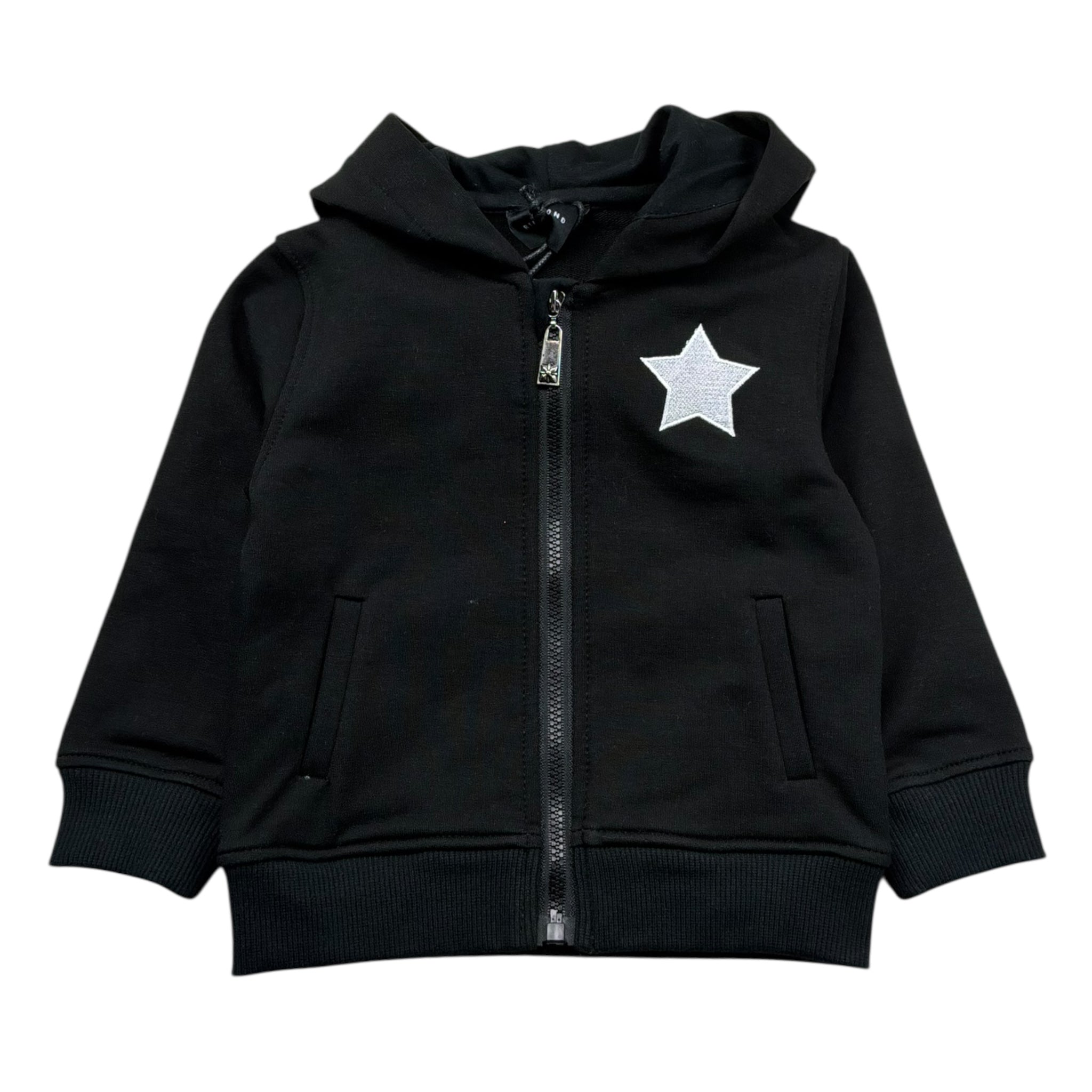 John Richmond Felpa con Zip E Cappuccio Tinta Unita per Neonata RIP26129FE NERO JOHN RICHMOND 
