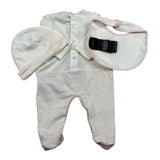John Richmond Set Tutina-Cappello-Bavette Bicolore per Neonata RLP26001TUA BIANCO/ROSA JOHN RICHMOND 