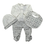 John Richmond Set Tutina-Cappello-Bavette Bicolore per Neonato RLP26001TU BIANCO/GRIGIO JOHN RICHMOND 