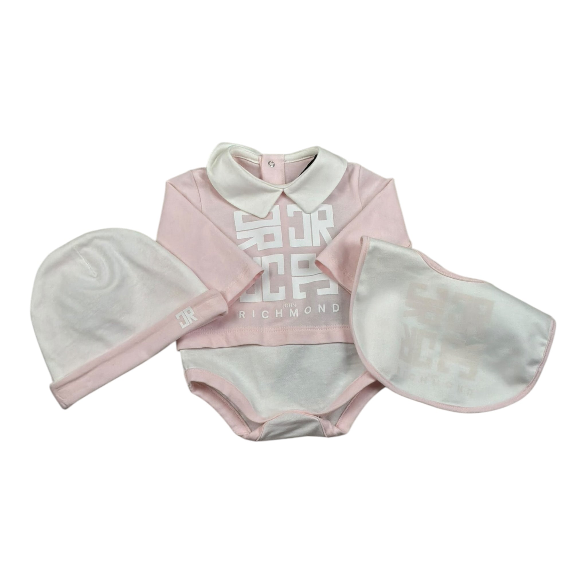 John Richmond Body Manica Lunga Tinta Unita con Cappello per Neonata RLP26002TUA ROSA JOHN RICHMOND 