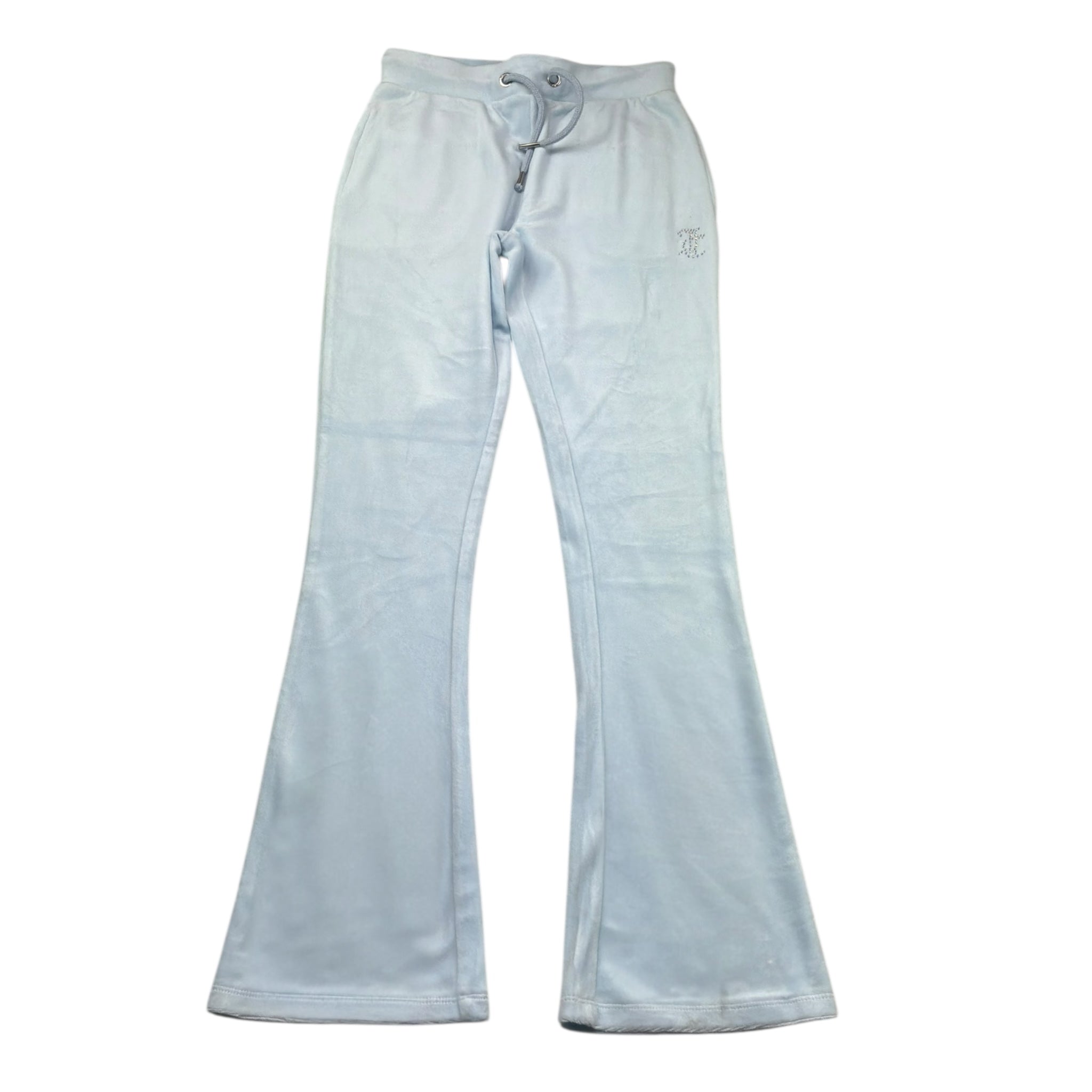 Juicy Couture Pantalone In Velluto Tinta Unita per Bambina JB6744 AZZURRO JUICY COUTURE 