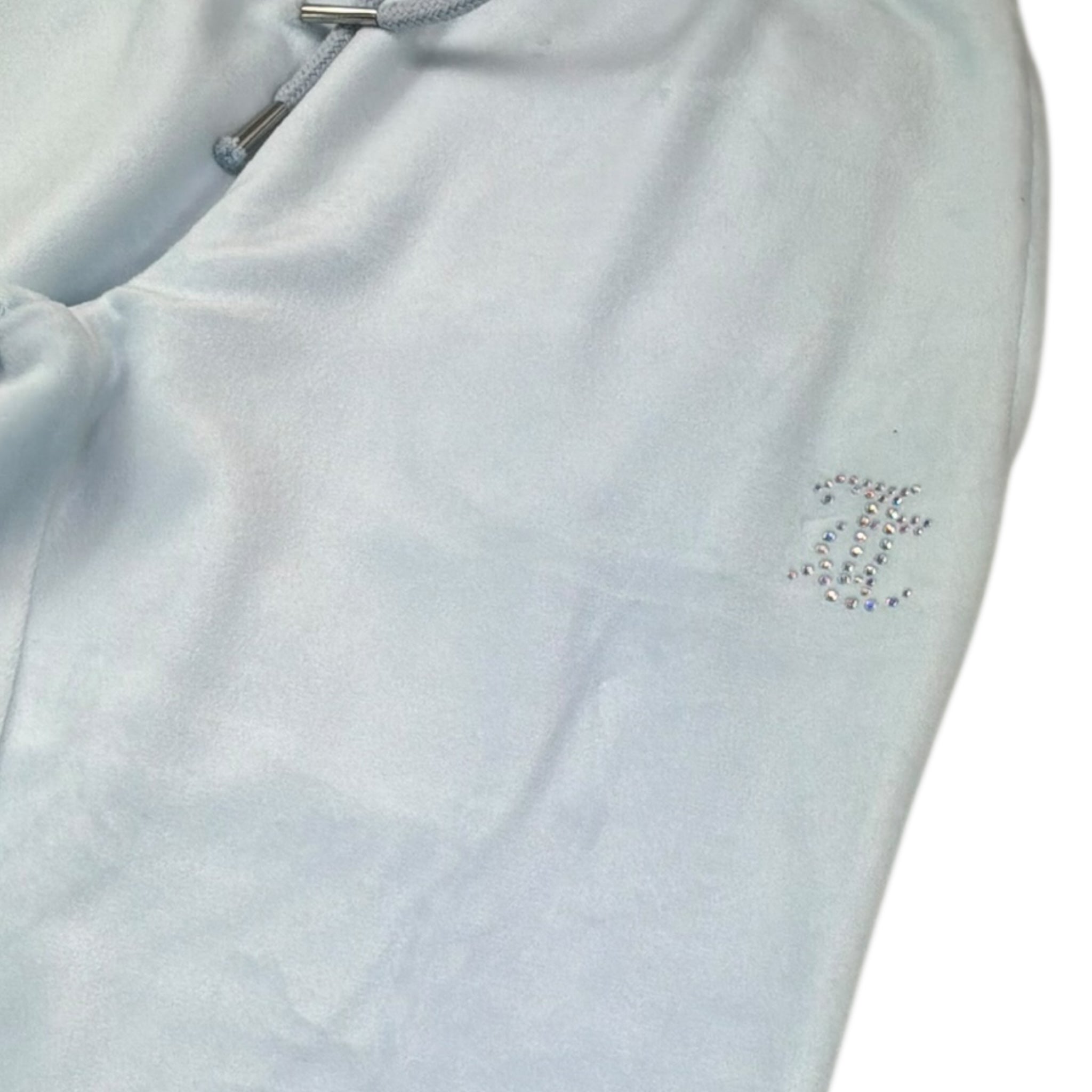 Juicy Couture Pantalone In Velluto Tinta Unita per Bambina JB6744 AZZURRO JUICY COUTURE 
