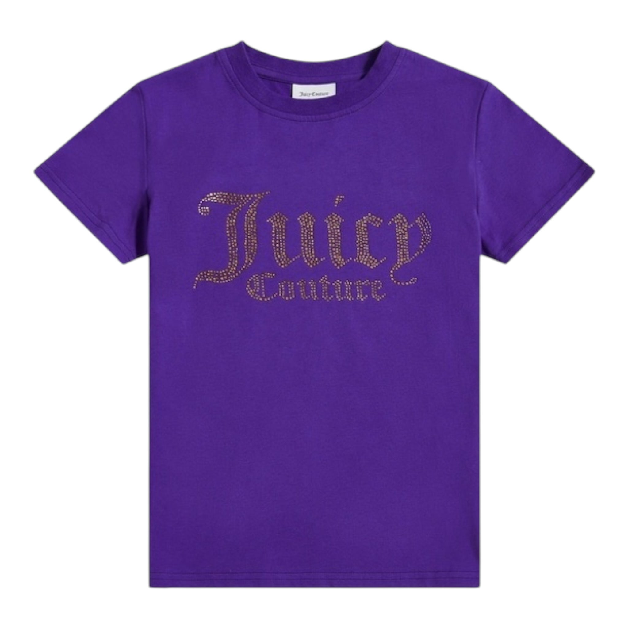 Juicy Couture T-Shirt Girocollo Tinta Unita con Brillantini per Bambina JBX6409 VIOLA JUICY COUTURE 