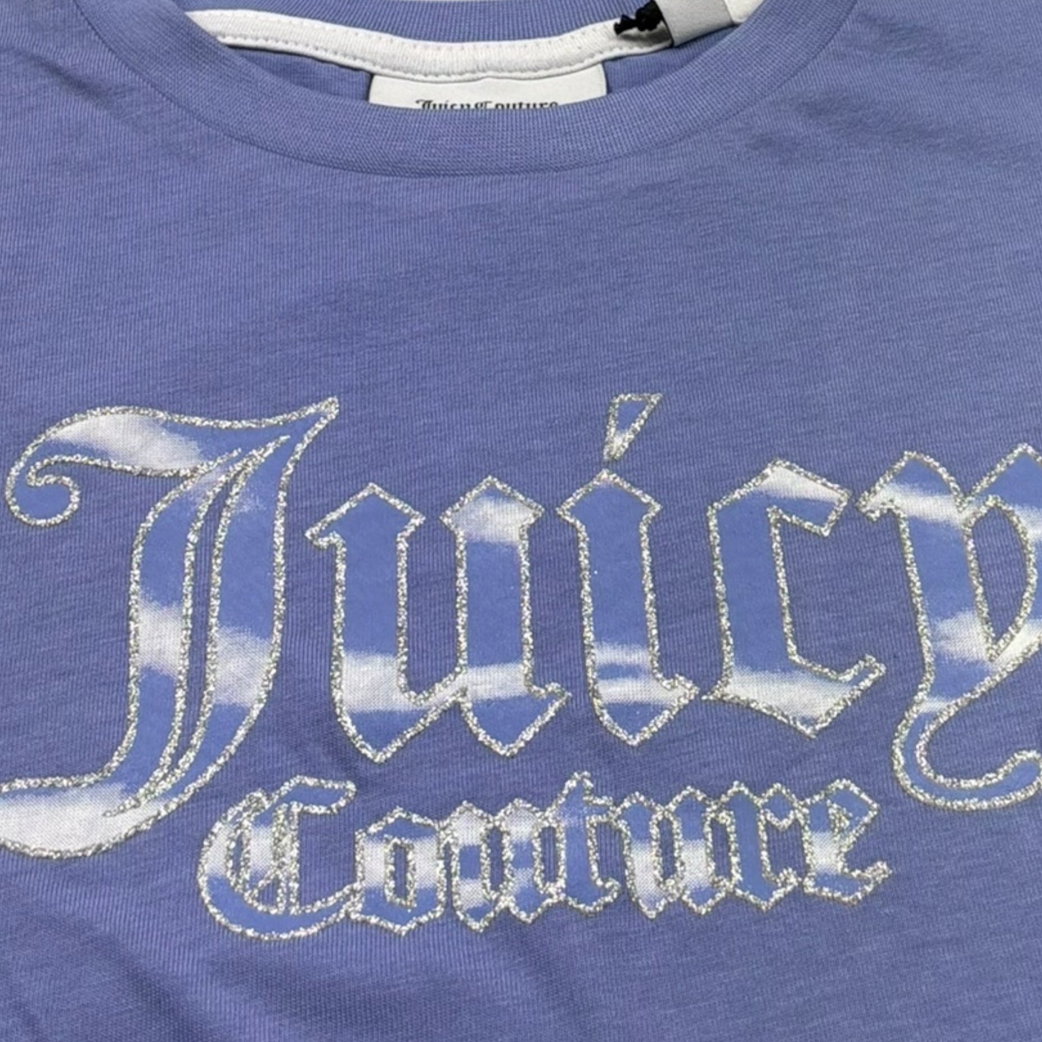 Juicy Couture T-Shirt Girocollo Tinta Unita con Stampa per Bambina JBX6547 VIOLA JUICY COUTURE 