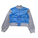 Juicy Couture Felpa Bicolore con Zip per Bambina JBX6603 GRIGIO/AZZURRO JUICY COUTURE 