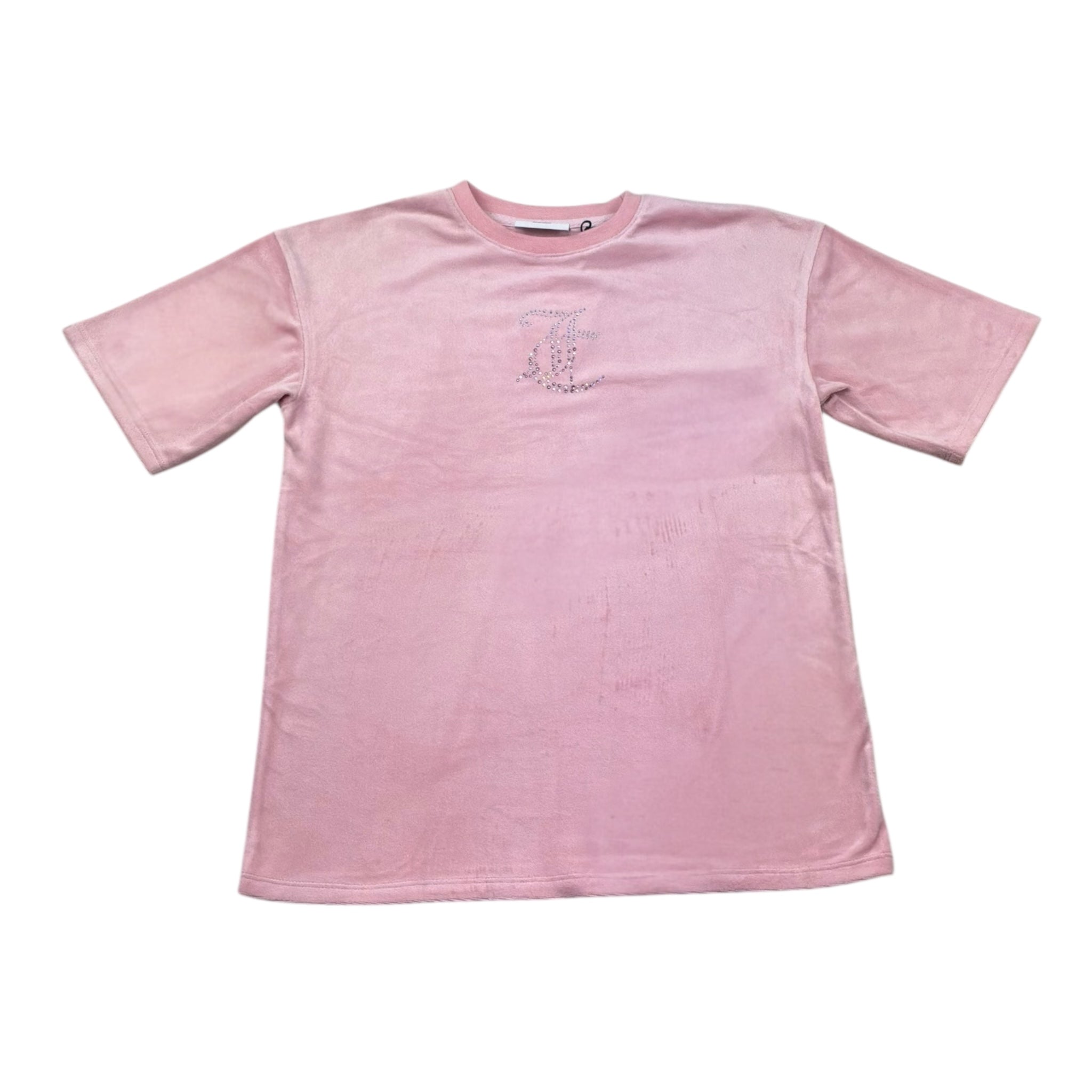 Juicy Couture T-Shirt In Velluto Tinta Unita per Bambina JBX6618 ROSA JUICY COUTURE 