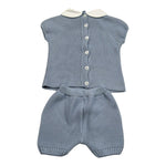 Juliana Completo 2 Pezzi T-Shirt-Culotte Tinta Unita per Neonato 25074 AZZURRO POLVERE JULIANA 