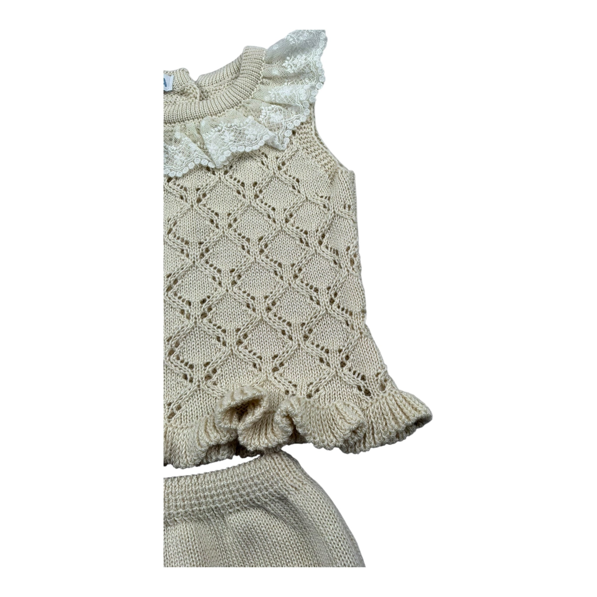 Juliana Completo 2 Pezzi Maglia-Culotte Tinta Unita per Neonata 25075 AVORIO JULIANA 