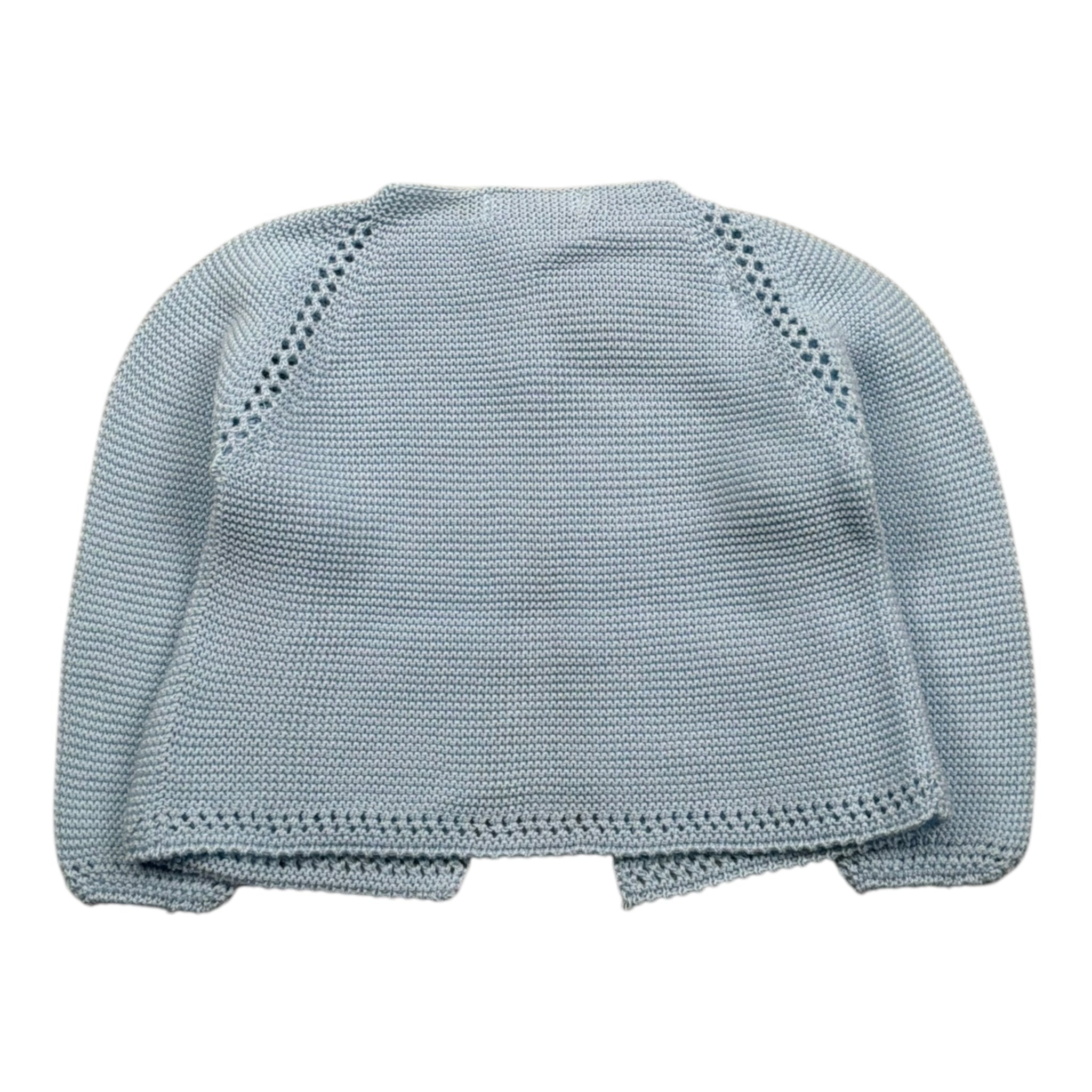 Juliana Cardigan Tinta Unita con Trafori per Neonata 25211 AZZURRO JULIANA 