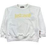 Just Cavalli Felpa Chiusa Girocollo Tinta Unita con Logo per Bambino JGP26002FE BIANCO JUST CAVALLI 