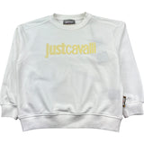 Just Cavalli Felpa Chiusa Girocollo Tinta Unita con Logo per Bambino JGP26002FE BIANCO JUST CAVALLI 