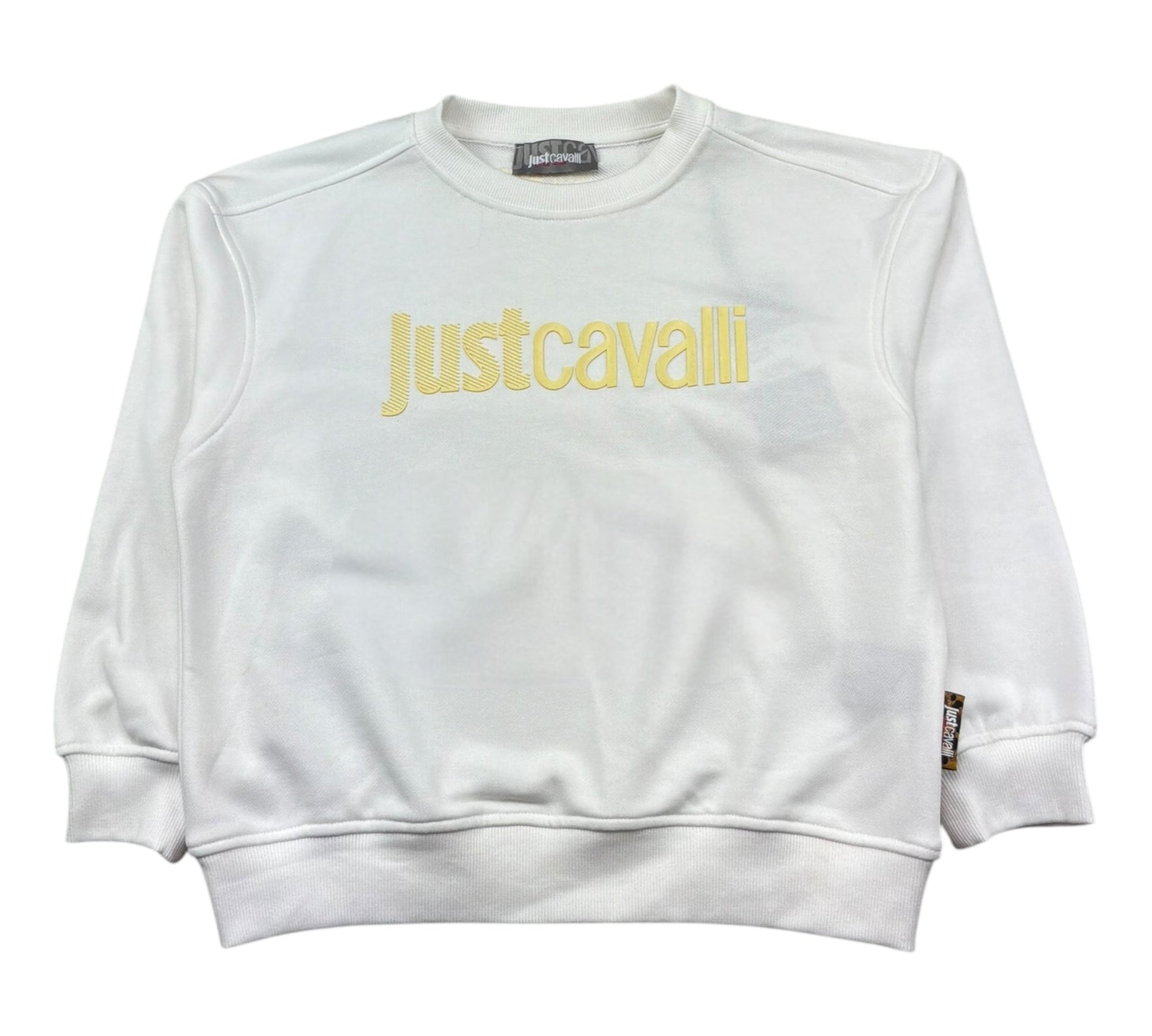 Just Cavalli Felpa Chiusa Girocollo Tinta Unita con Logo per Bambino JGP26002FE BIANCO JUST CAVALLI 