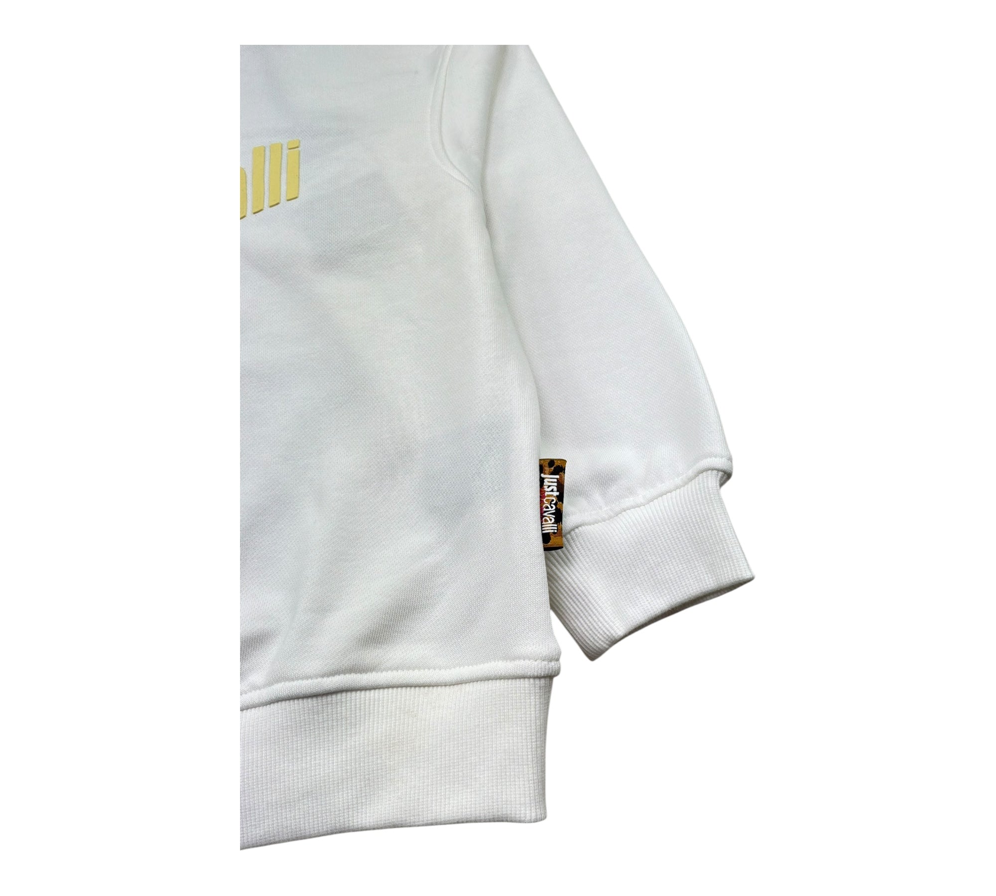 Just Cavalli Felpa Chiusa Girocollo Tinta Unita con Logo per Bambino JGP26002FE BIANCO JUST CAVALLI 