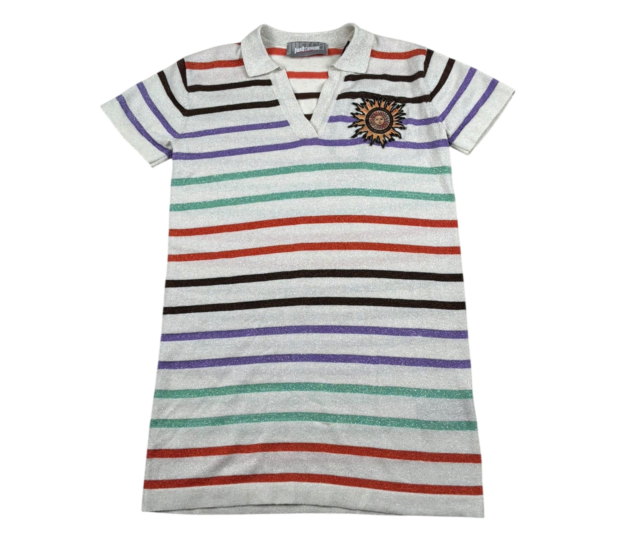 Just Cavalli Abito Mezza Manica Fantasia A Righe per Bambina JGP26079VE PANNA JUST CAVALLI 