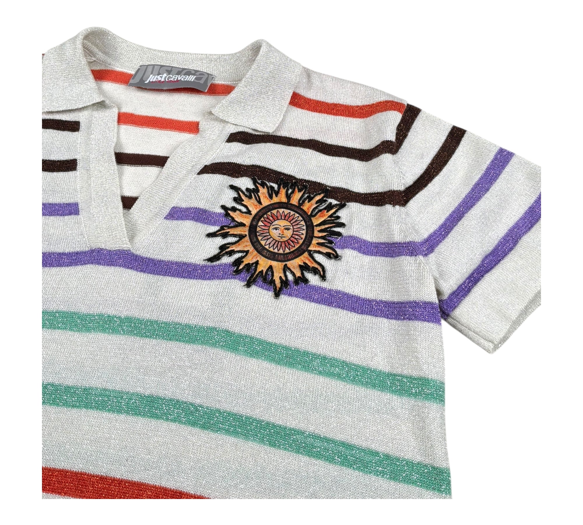 Just Cavalli Abito Mezza Manica Fantasia A Righe per Bambina JGP26079VE PANNA JUST CAVALLI 