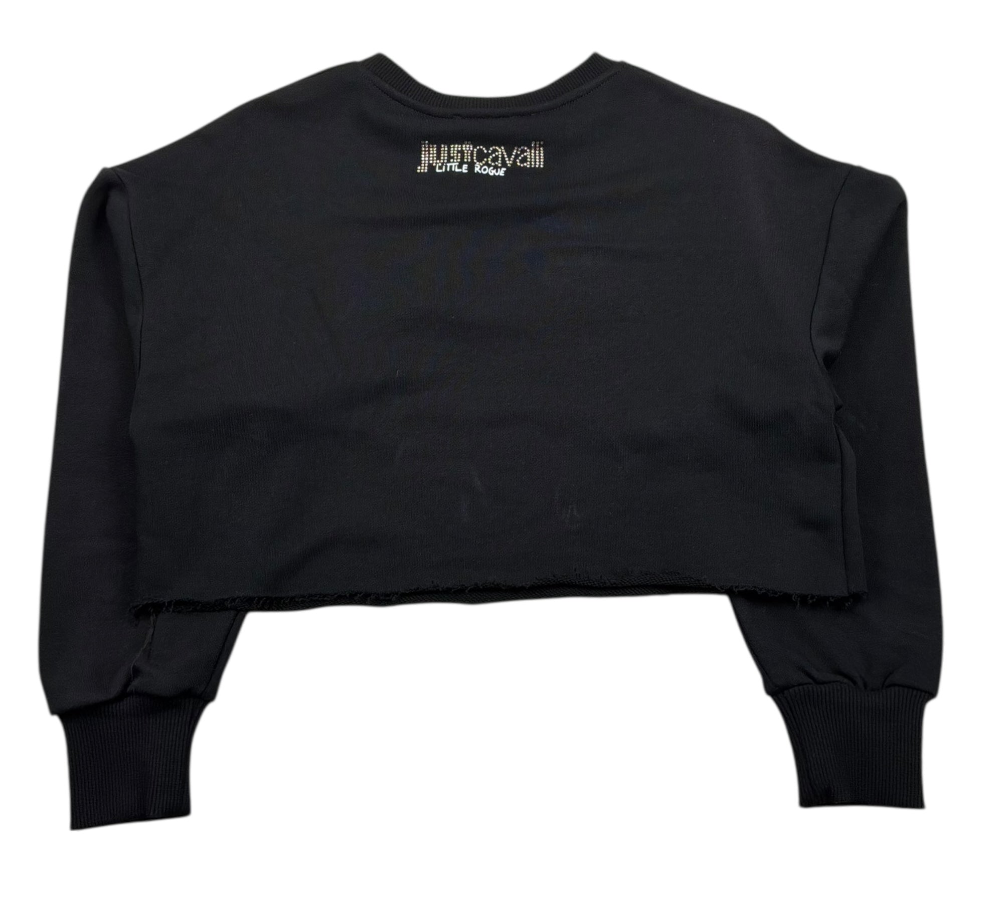 Just Cavalli Felpa Chiusa Girocollo Tinta Unita Modello Crop per Bambina JGP26174FE NERO JUST CAVALLI 