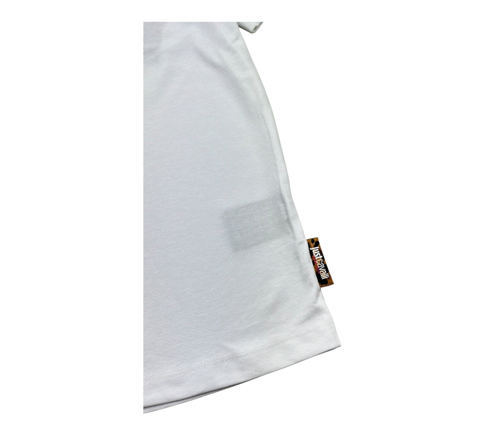 Just Cavalli T-Shirt Girocollo Tinta Unita con Logo per Bambino JGP26187TS BIANCO JUST CAVALLI 
