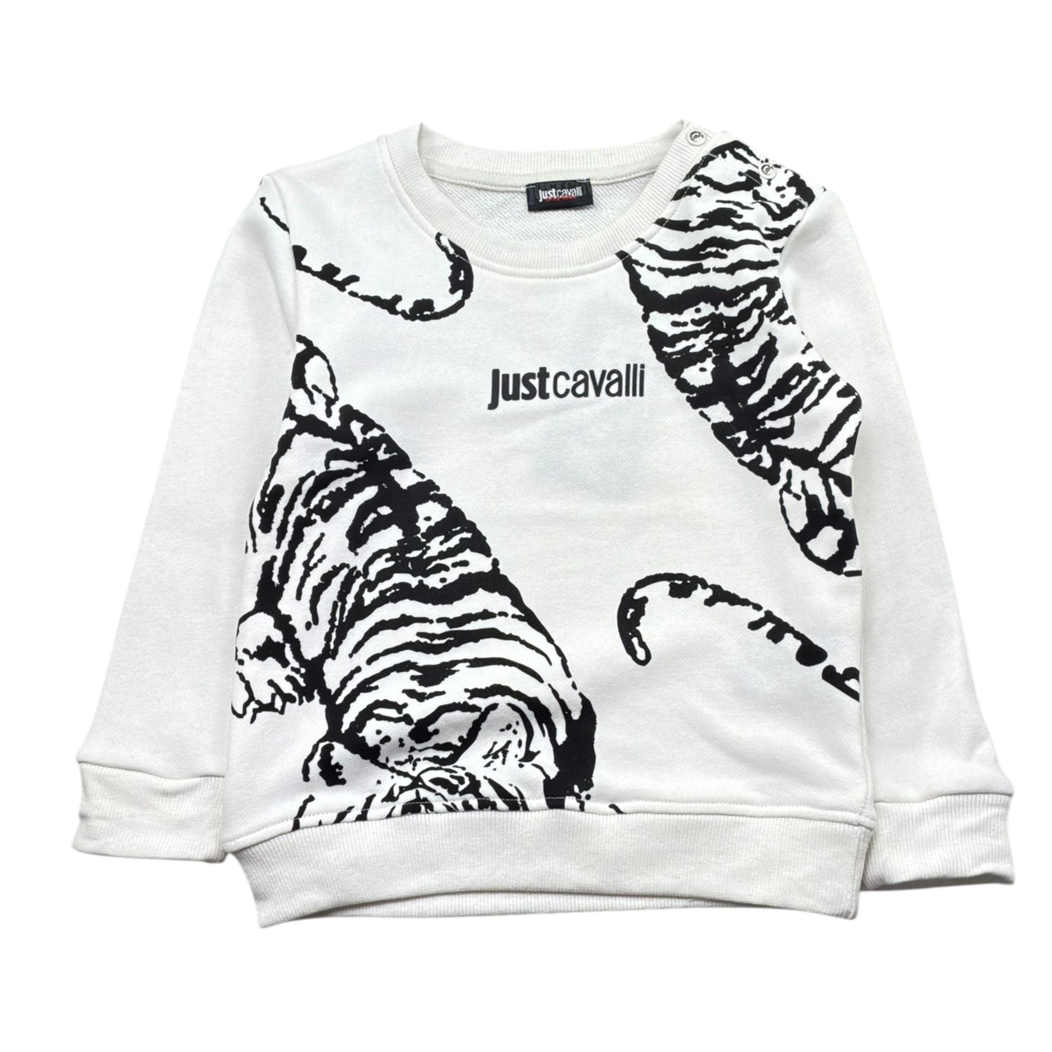 Just Cavalli Felpa Tinta Unita Girocollo con Stampa per Neonato JIP26128FE BIANCO JUST CAVALLI 