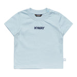 K-Way T-Shirt Girocollo Tinta Unita con Logo per Neonato K11613WXX AZZURRO K-WAY 