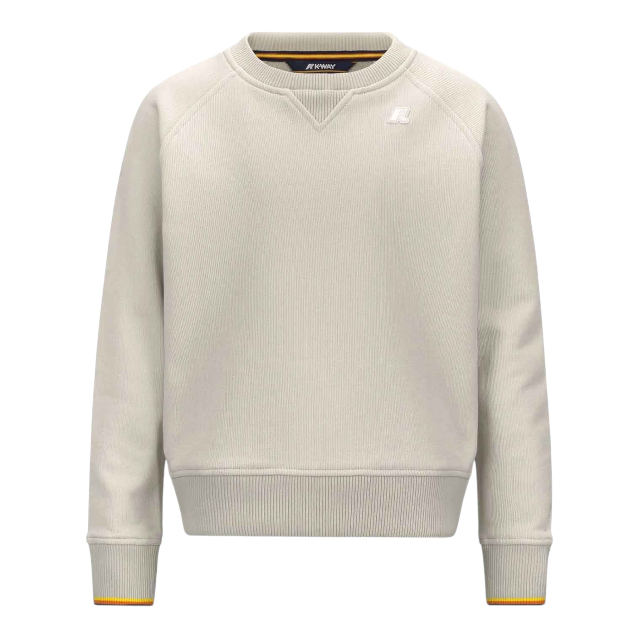 K-Way Maglia Tinta Unita Girocollo con Logo per Bambino K2148LW PANNA K-WAY 