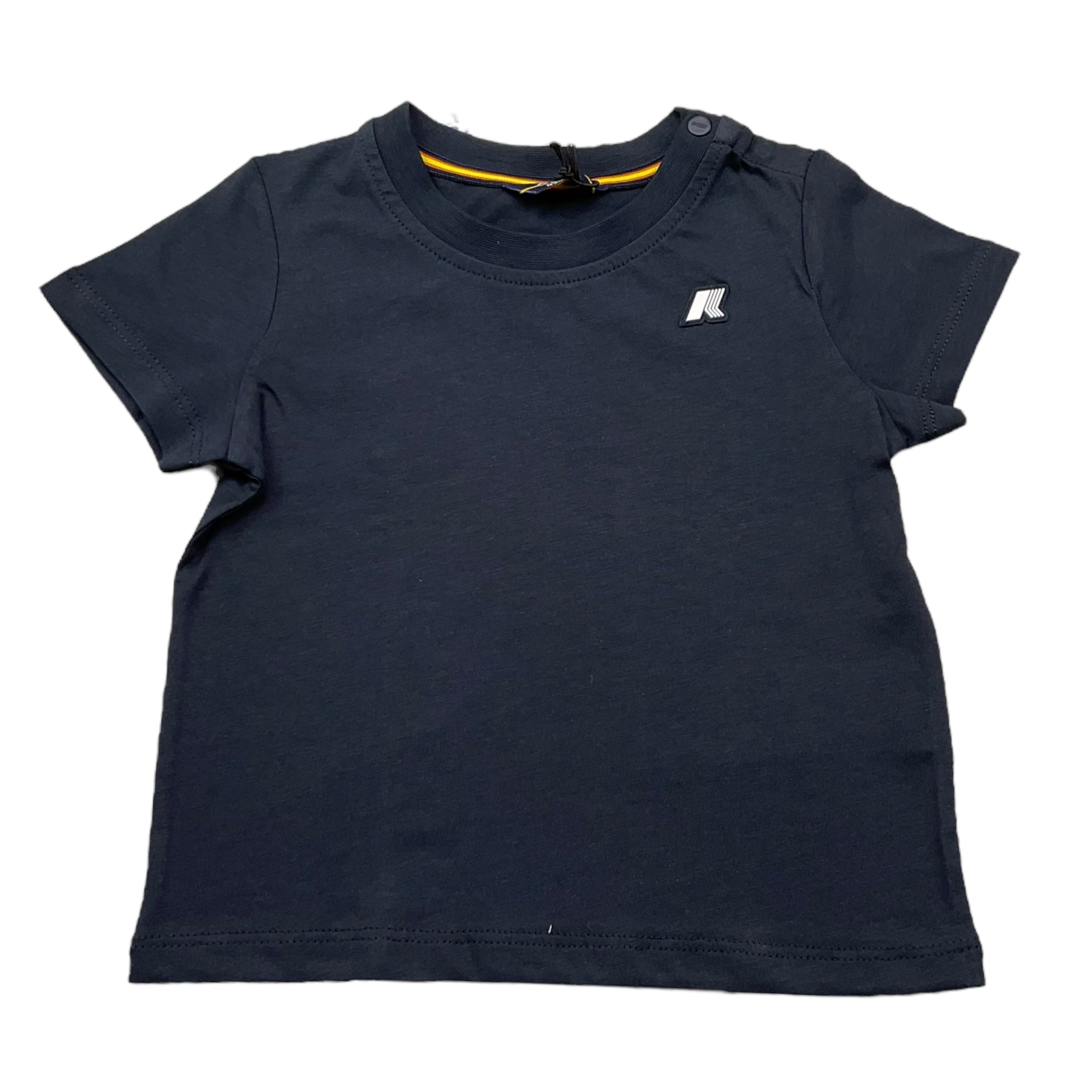 K-Way T-Shirt Girocollo Tinta Unita con Logo per Neonato K4125LW BLU K-WAY 