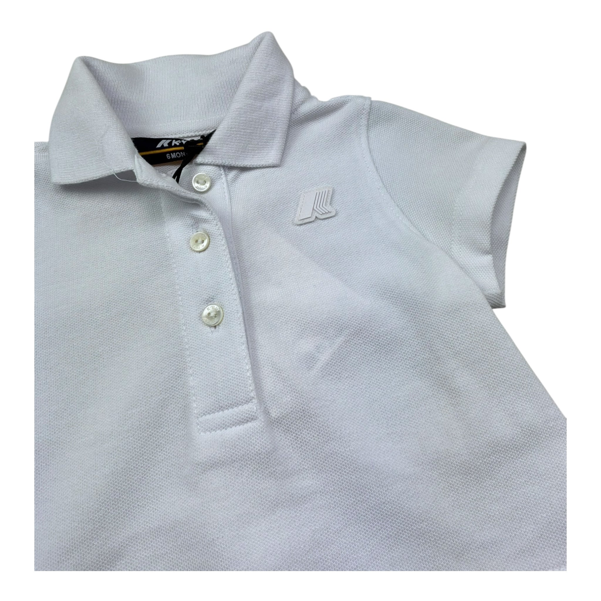K-Way Abito Tinta Unita Mezza Manica con Logo per Neonata K8151TW BIANCO K-WAY 