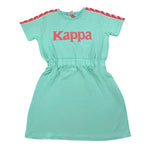 Kappa Abito Tinta Unita Mezza Manica con Stampa per Bambina 3746VM00017 VERDE ACQUA KAPPA 