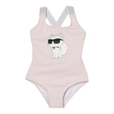 Karl Lagerfeld Costume Intero Tinta Unita con Stampe per Neonata Z30512 ROSA KARL LAGERFELD 