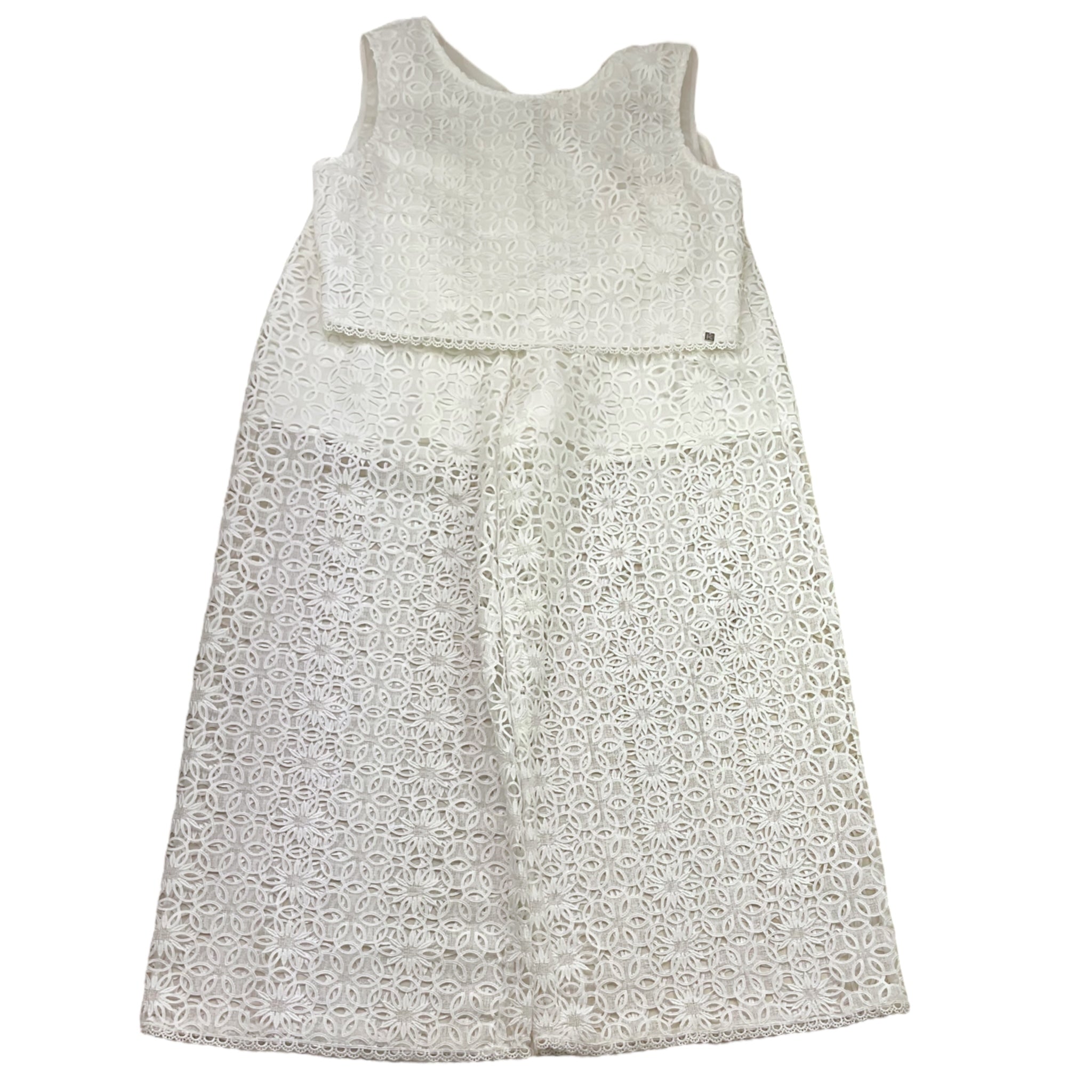 Kocca Completo 2 Pezzi Pantalone-Top Tinta Unita con Ricami per Bambina 60725 BIANCO Kocca 