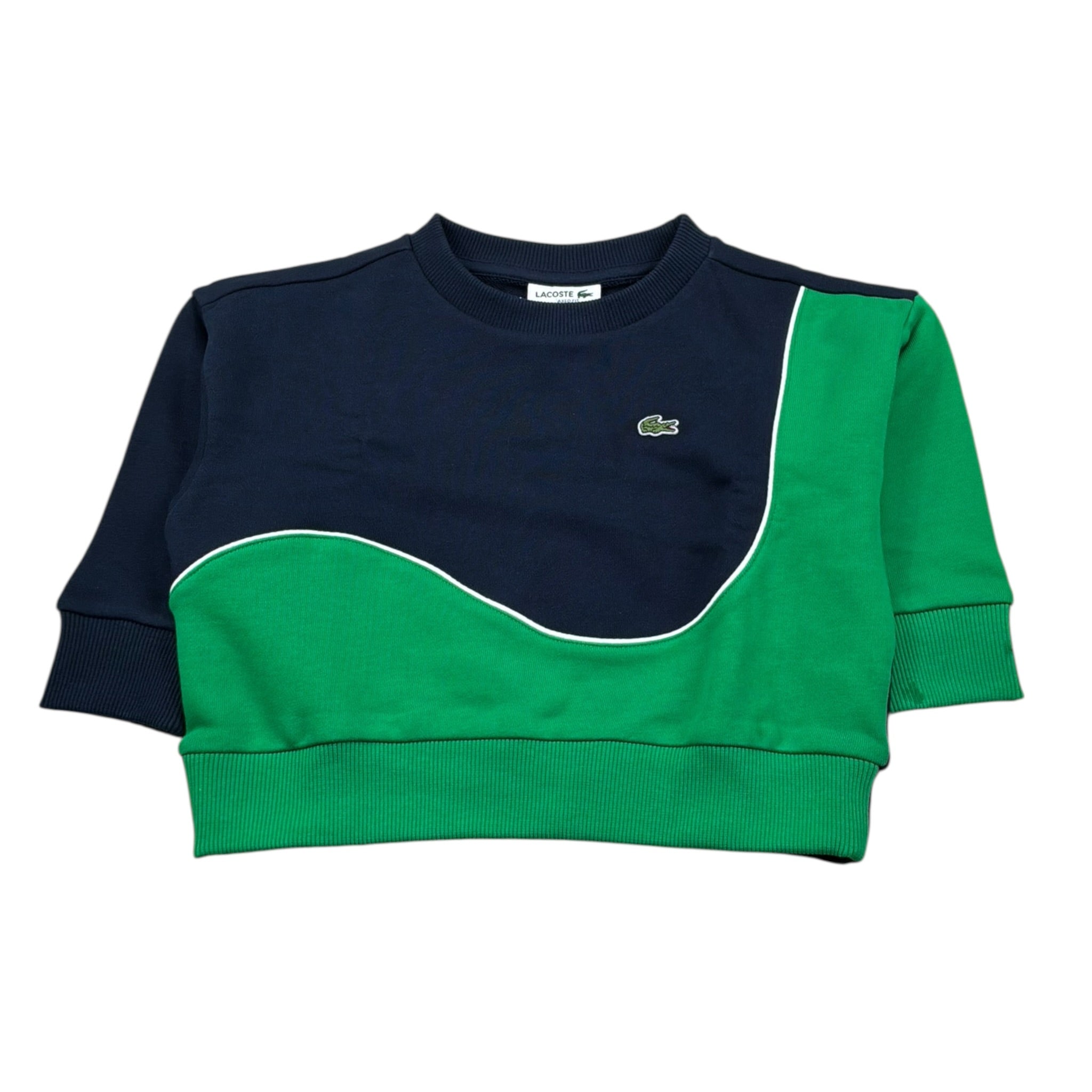 La Coste Felpa Chiusa Girocollo Bicolore con Stampa per Bambina SJ8436 BLU/VERDE LA COSTE 
