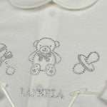 La Perla Tutina tinta unita con Brillantini Bainco per Neonata 73673 BIANCO LA PERLA 