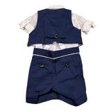 Baby A. Completo 3 Pezzi Gilet-Camicia--Pantalone per Neonato A2102 BLU BABY A. 