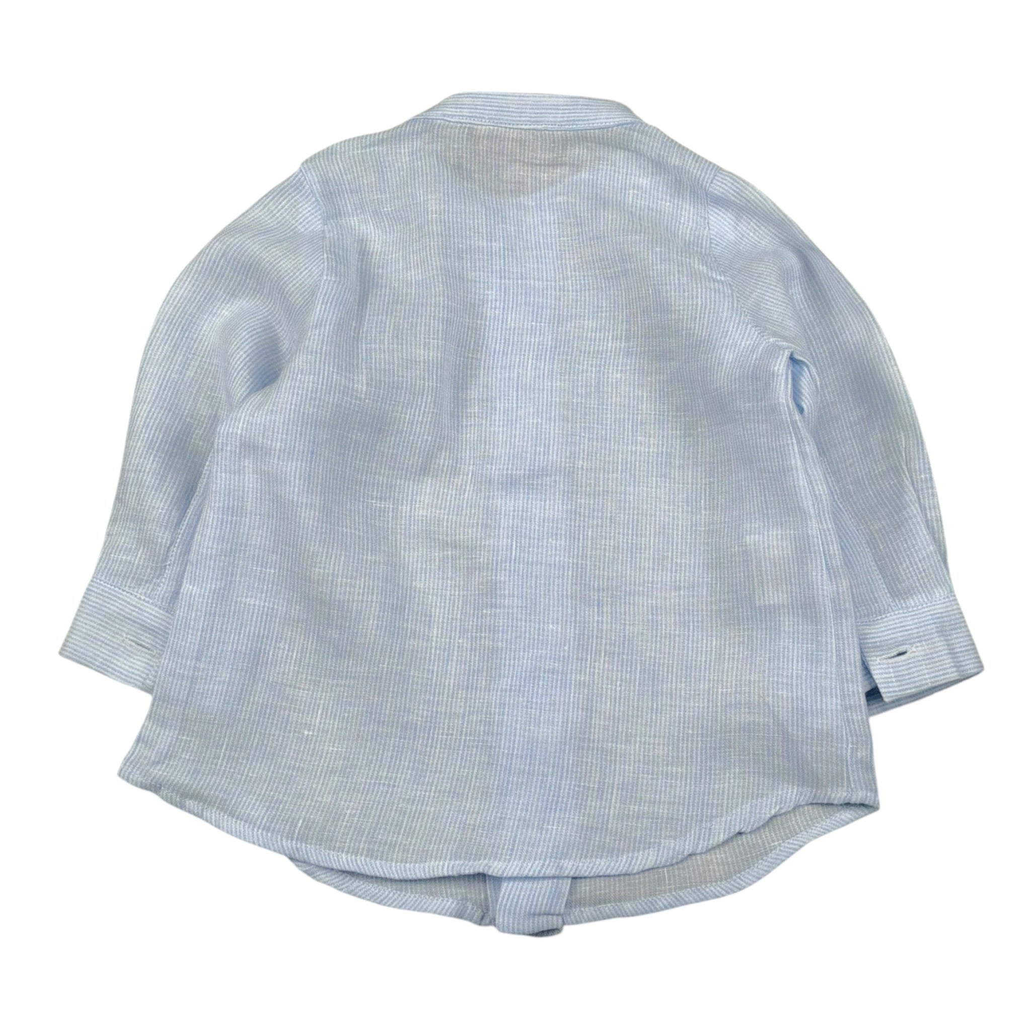 La Stupenderia Camicia tinta unita con Collo Coreano Azzurro per Neonato CJCM71 AZZURRO LA STUPENDERIA 