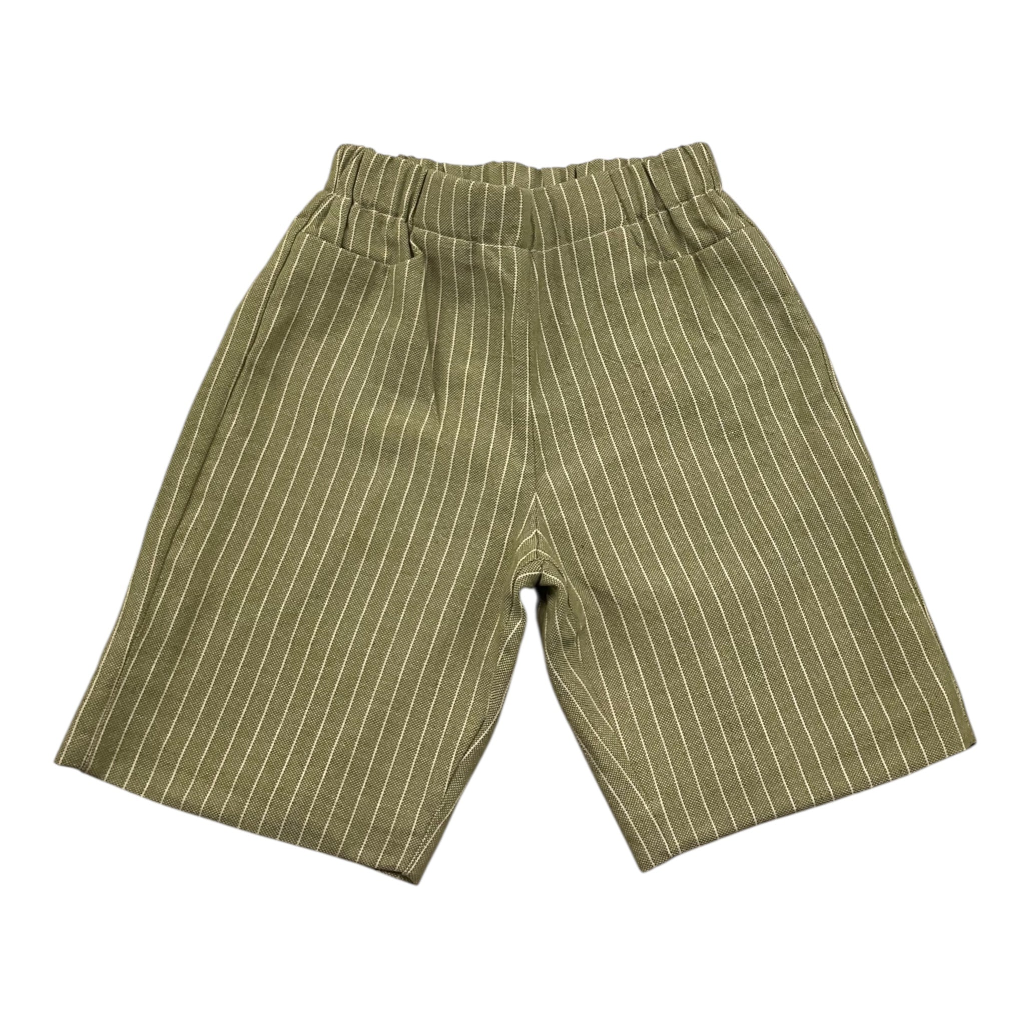 La Stupenderia Bermuda Tinta Unita con Elastico In Vita per Bambino TCBR73 VERDE LA STUPENDERIA 