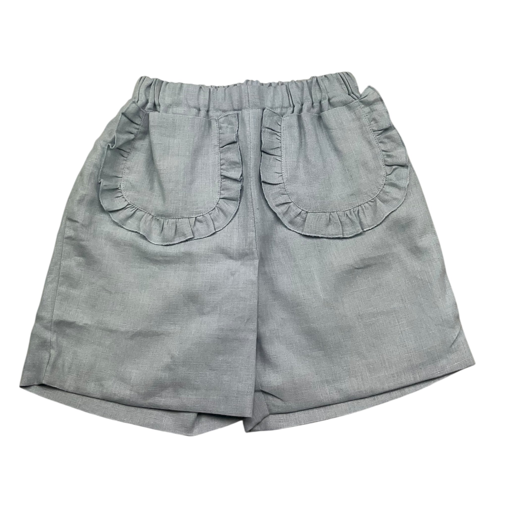 La Stupenderia Short Tinta Unita con Elastico In Vita per Bambina TJBR74 AZZURRO LA STUPENDERIA 