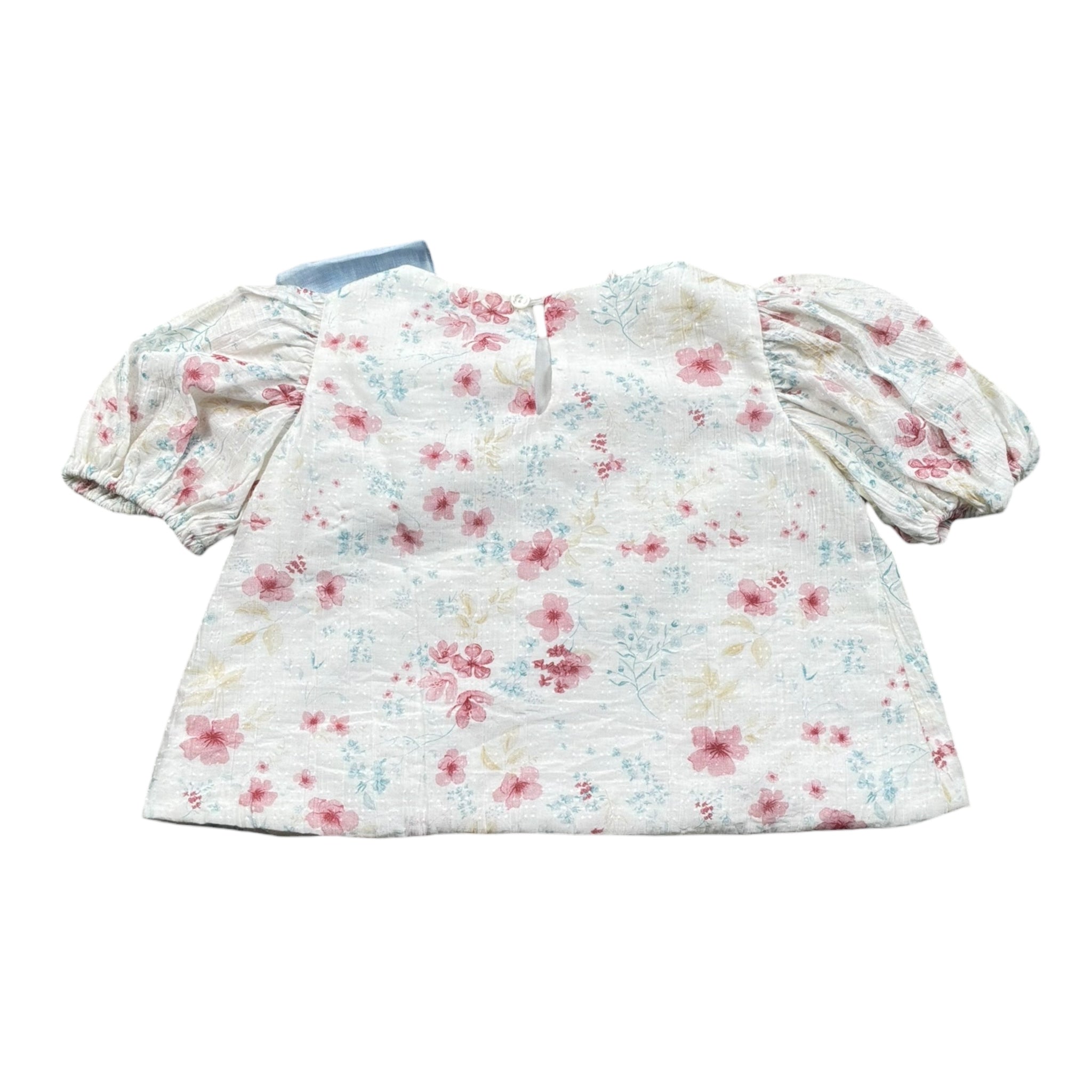 La Stupenderia Camicia Mezza Manica Tinta Unita Fantasia Floreale per Neonata TJTP94X BIANCO LA STUPENDERIA 