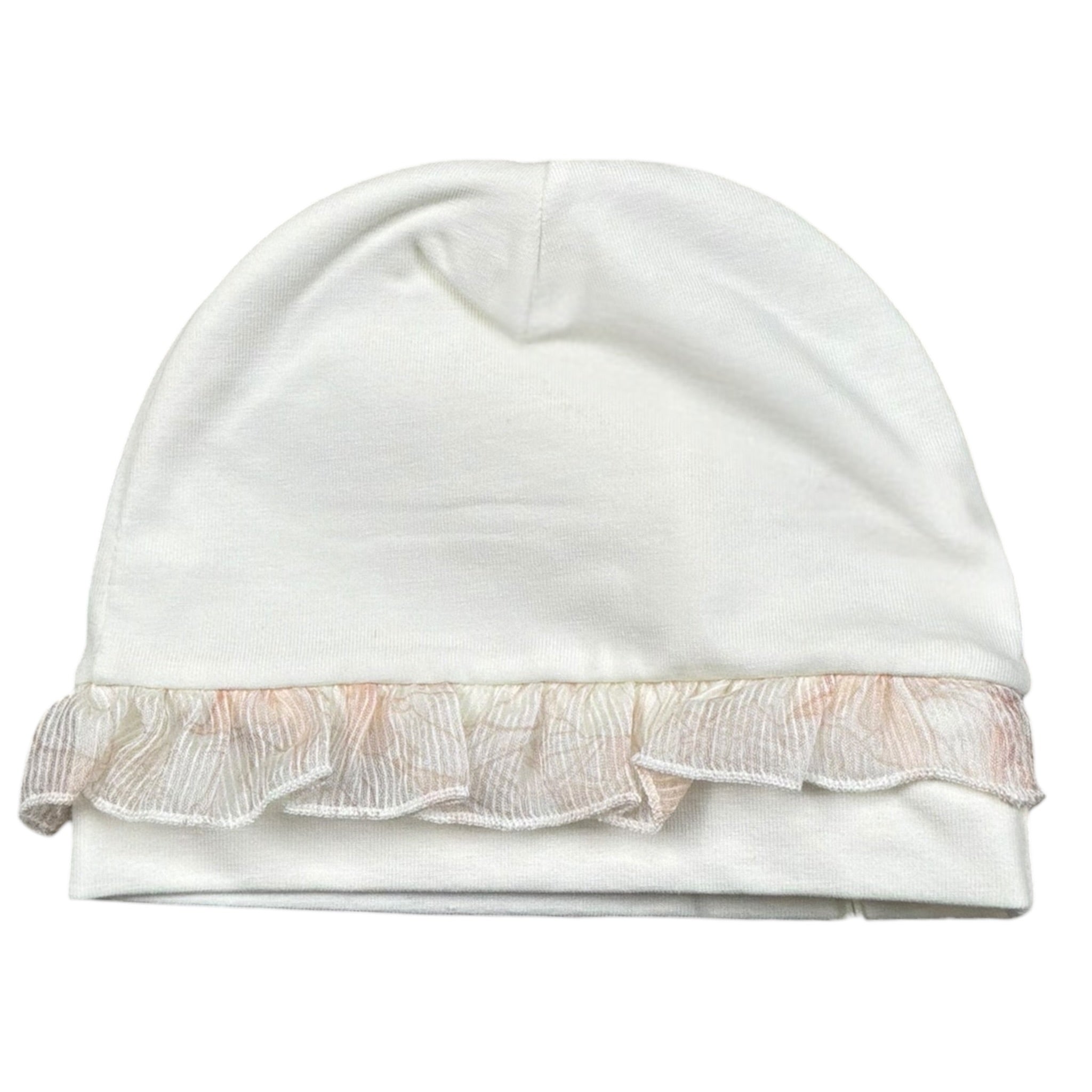 Lalalu' Cappello tinta unita con Ricami Bianco per Neonata CAL16P BIANCO LALALU' 