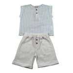 Lalalu' Completo 2 Pezzi Camicia-Bermuda Bianco/Beige per Neonato CCTL01G BIANCO/BEIGE LALALU' 